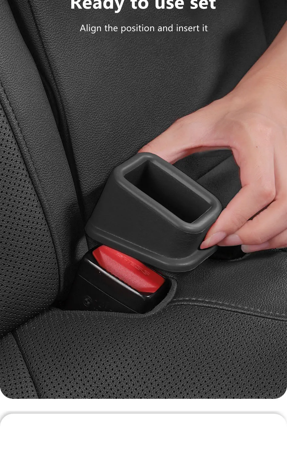 BLALION 2PCS Car Seat Belt Slot Fixer Safety Belts Lock Buckle Fixing Anti-Slip Silicone Holder Auto Interior Decor Accessories