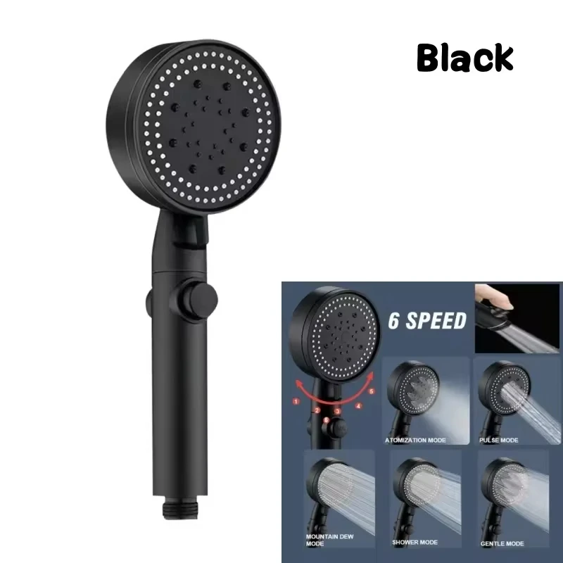 Shower Head 5 Modes Water Saving Adjustable High Pressure Showerhead Handheld Spray Hangable Bathroom Accessories 2026