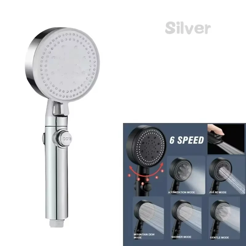 Shower Head 5 Modes Water Saving Adjustable High Pressure Showerhead Handheld Spray Hangable Bathroom Accessories 2026