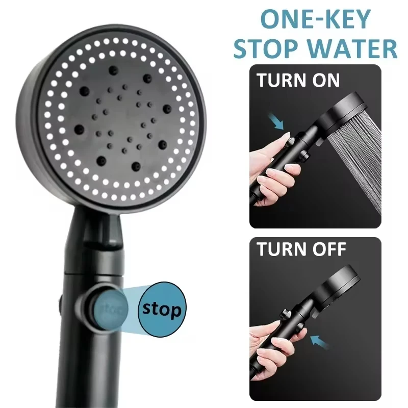 Shower Head 5 Modes Water Saving Adjustable High Pressure Showerhead Handheld Spray Hangable Bathroom Accessories 2026