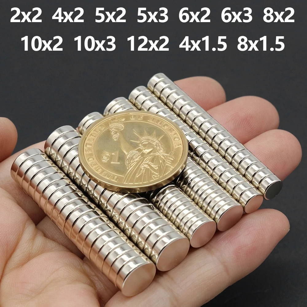 Powerful Neodymium Magnet N35 NdfeB Permanent Magnetic imanes Round Super Strong Fridge Magnets DIY 2/4/5/6/8/10x2/3mm