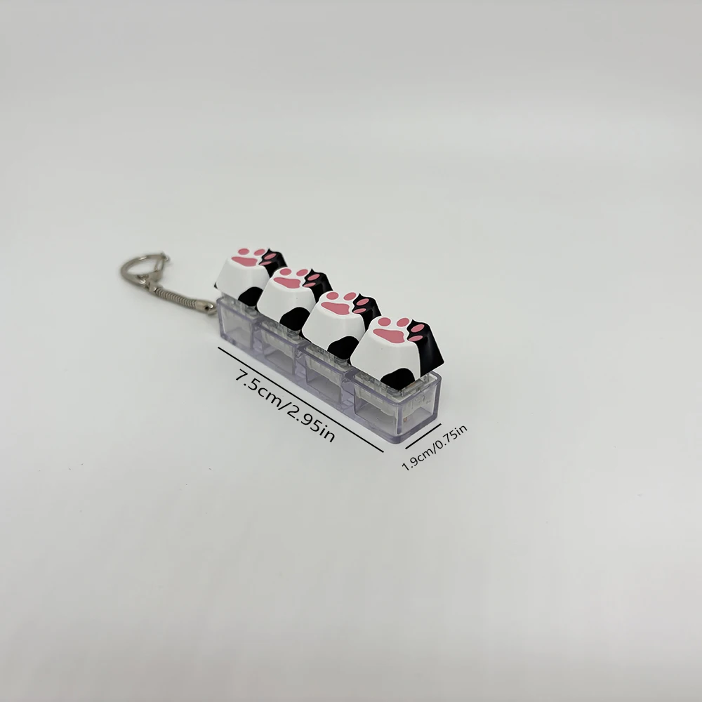 Cat Claw Keychain Key Ring Pendant Mobile Phone Backpack Pendant Desktop Accessories Fingertip Office Decompression Press Tools