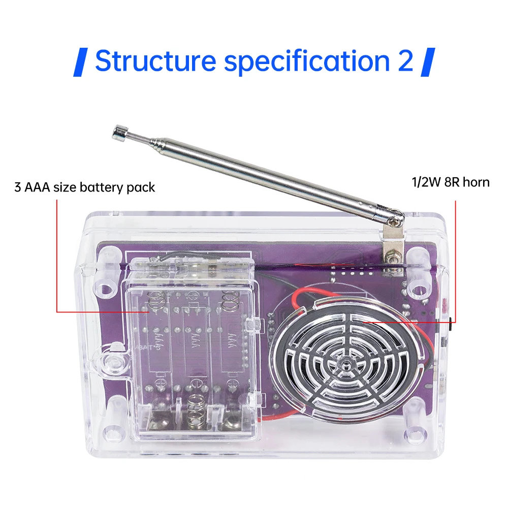 DIY FM Radio Electronic Kit 87-108MHz Adjustable Frequency Digital Display Soldering Project Practice Solder RDA5807S