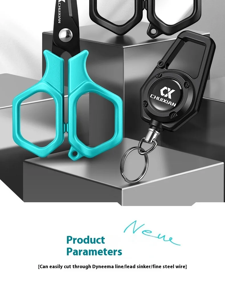 Portable Titanium Plated Fishing Scissors for Hanging Strings, PE Line Fishing Line, Dali Ma Stainless Steel Lure Scissors