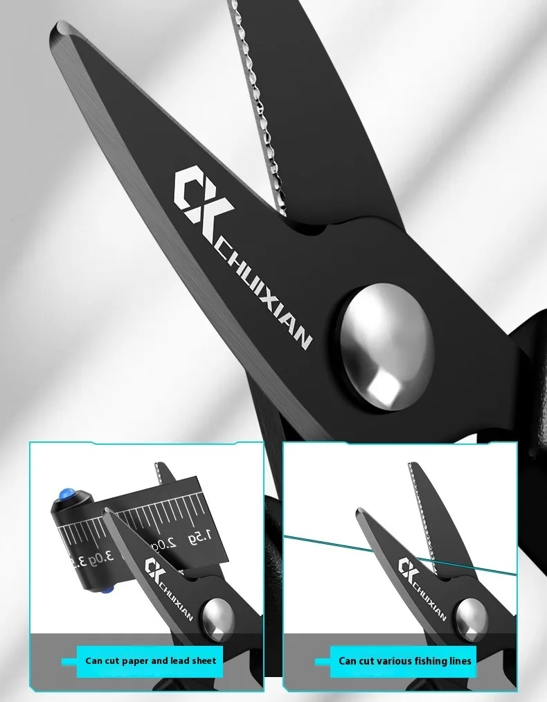 Portable Titanium Plated Fishing Scissors for Hanging Strings, PE Line Fishing Line, Dali Ma Stainless Steel Lure Scissors