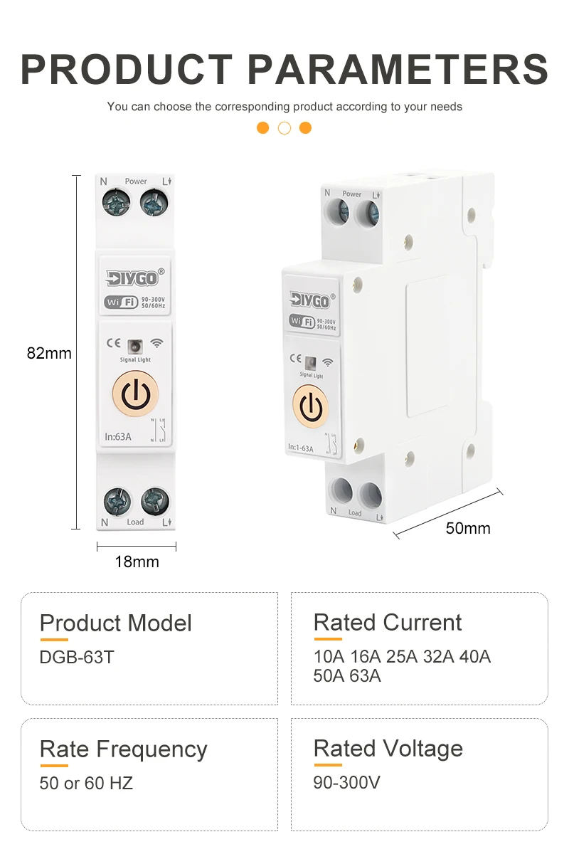 Tuya WIFI Smart Circuit Breaker 1P+N Over-Voltage/Current/Power Protector Under Voltage Protection Voice Remote Control Switch