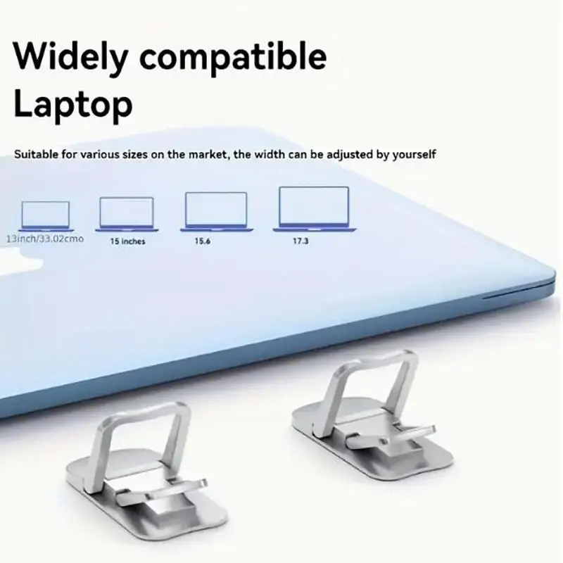 2PCS Mini Foldable Laptop Stand Portable Computer Keyboard Riser with 2 Adjustable Angles Self-Adhesive Invisible Notebook Stand