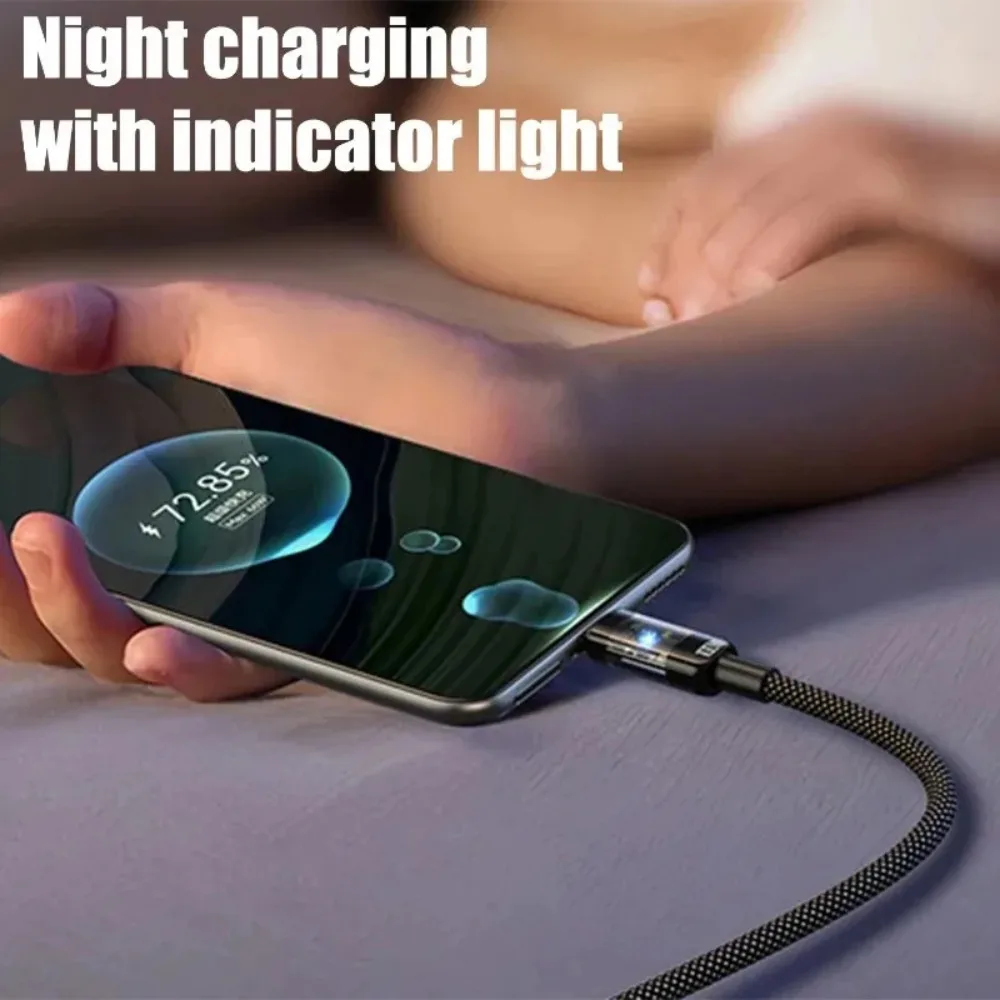 0.25/1/1.5/2M USB C Fast Charging Data Cable With LED Digital Display USB To Type C Quick Charge Data Cords For iPhone Xiaomi 17