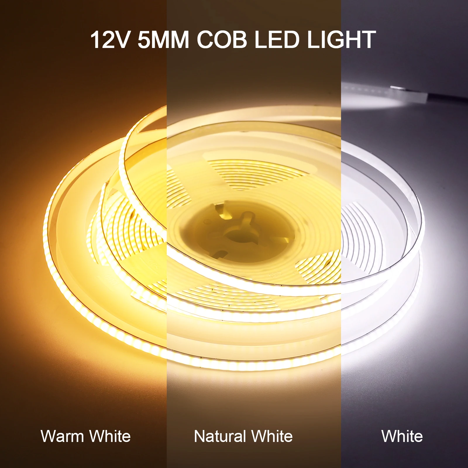 DC 12V COB LED Strip Light for Home Decor 3MM 5MM 8MM 0.5-5M 9 Color White/Red/Blue/Pink/Green Flexible Ribbon TV Backlight Rope