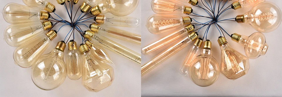 Retro Edison Light Bulb E27 40W 220V A60 ST64 G80 G95 T45 Incandescent Bulb Ampoule Vintage Edison Lamp Filament For Home Decor