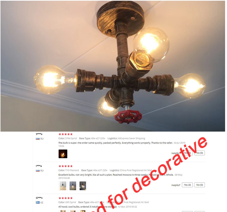 Retro Edison Light Bulb E27 40W 220V A60 ST64 G80 G95 T45 Incandescent Bulb Ampoule Vintage Edison Lamp Filament For Home Decor