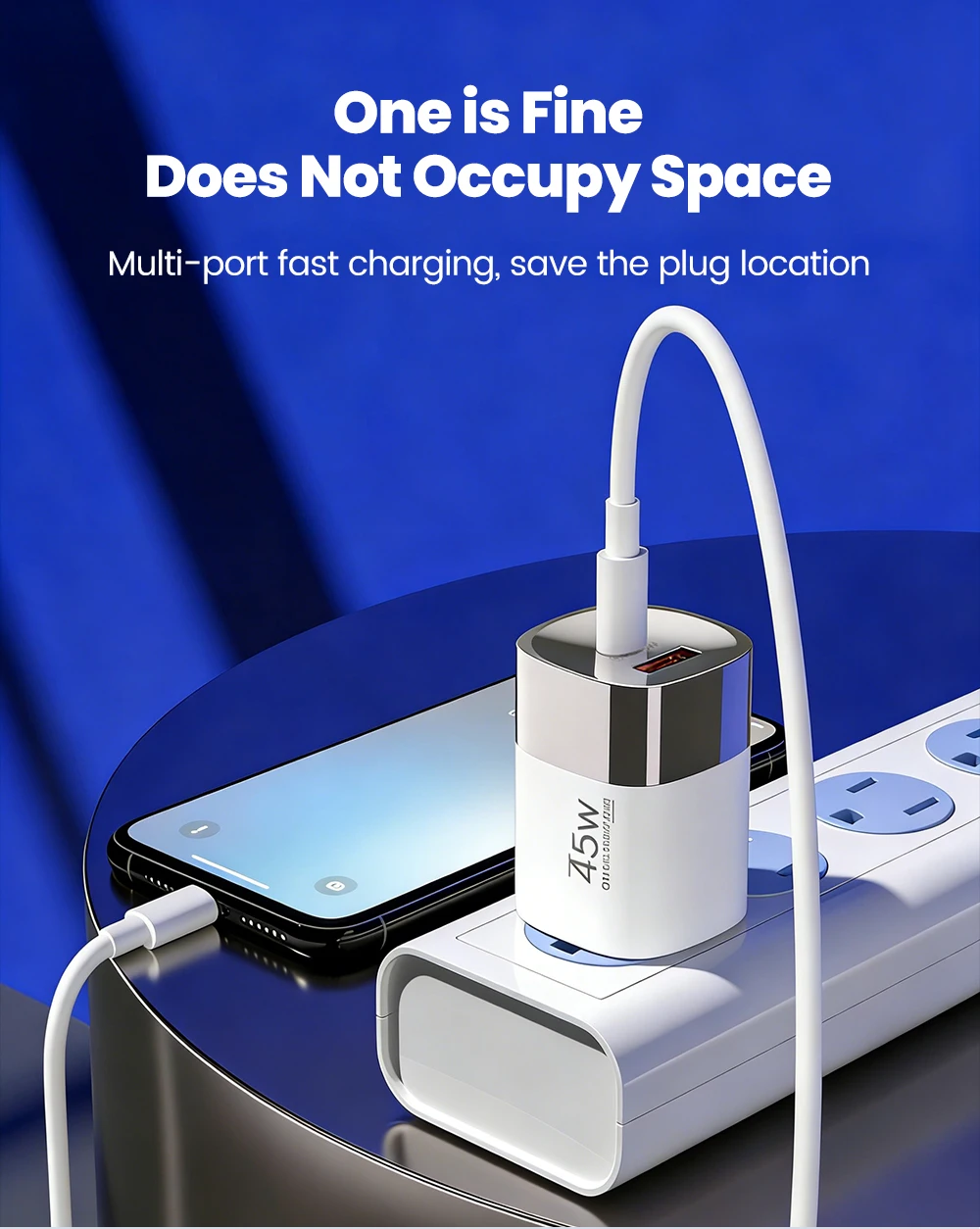 Elough 45W USB Type C Phone Charger Super Fast Charge 2 Port Wall Charger USB PD Adapter For iPhone Realme Huawei USB C cargador