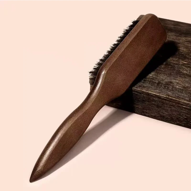Brown Pointed-Tail Bristle Comb - Unisex, Smooth & Anti-Static, No Tangles No Hair Damage, Home Use