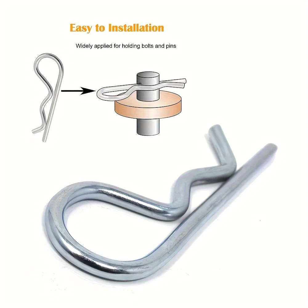 12PCS, 304 Stainless Steel Stool Nail R-Clip, Anti-Corrosion and Rust Proof, Industrial Fixed Trailer Locking System Accessories