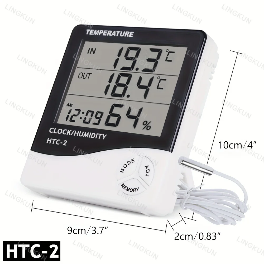 LED Thermometer Thermo-Hygrometer Multifunction Electronic Clock Temperature Humidity Meter Weather Station for Home With Alarm