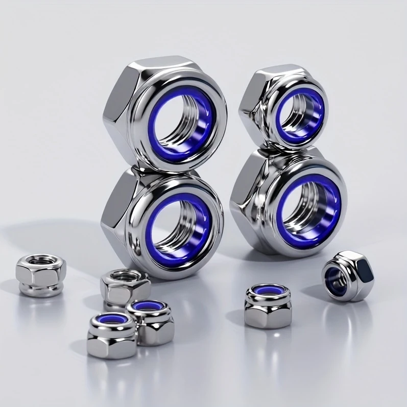 210/150pcs Stainless Steel Hex Lock Nuts, Anti-Slip Self-Locking M3-M8/M4-M6 Assortment for Industrial/Construction/Automotive