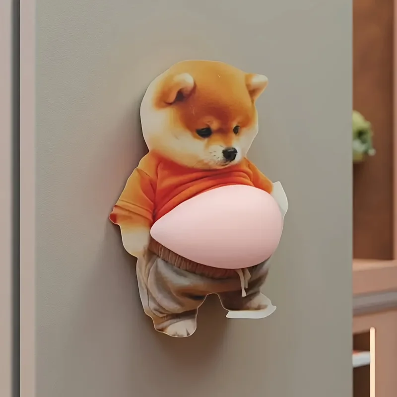 3D Shiba Inu Stickers – Cute Orange Apparel Shiba Inu Stickers, 3D Cute Chubby Shiba Inu (Design), Silicone Self-Adhesive
