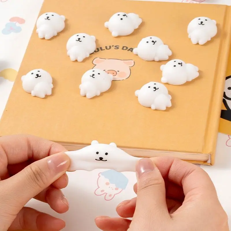 6pcs Self Deprecating Bear Pinch Fun Toy - Cute Expression Stress Relieving Little Nose Ga Children's Prize For Kids
