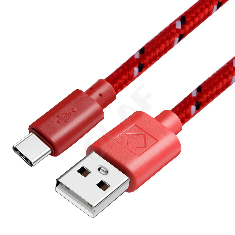 OLAF Nylon Braided USB Type C Cable 1M 2M 3M Data Sync Fast Charging USB C Cable For Samsung S9 S10 Xiaomi mi9 mi8 Huawei Type-c