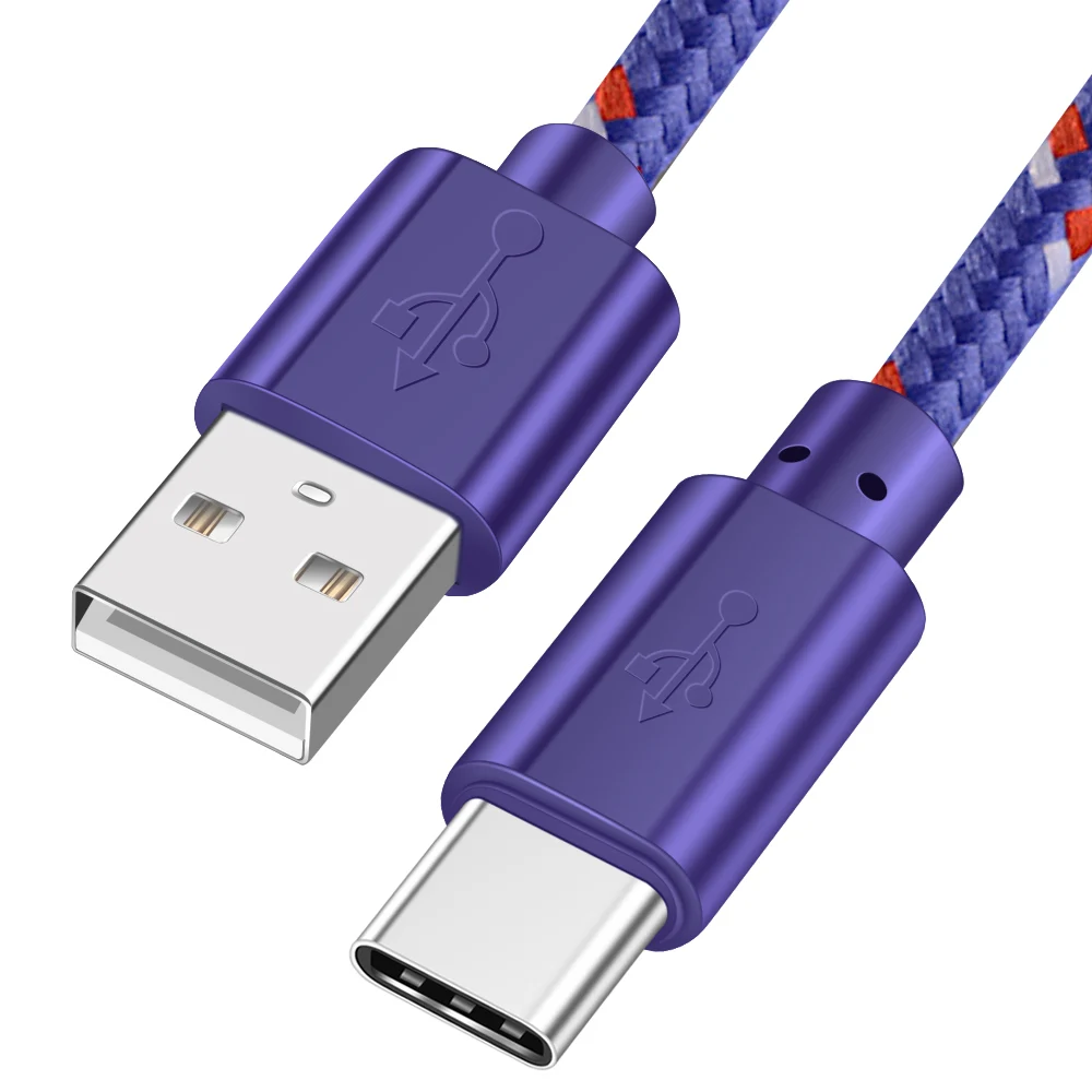 OLAF Nylon Braided USB Type C Cable 1M 2M 3M Data Sync Fast Charging USB C Cable For Samsung S9 S10 Xiaomi mi9 mi8 Huawei Type-c