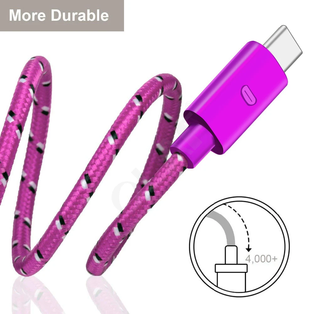 OLAF Nylon Braided USB Type C Cable 1M 2M 3M Data Sync Fast Charging USB C Cable For Samsung S9 S10 Xiaomi mi9 mi8 Huawei Type-c