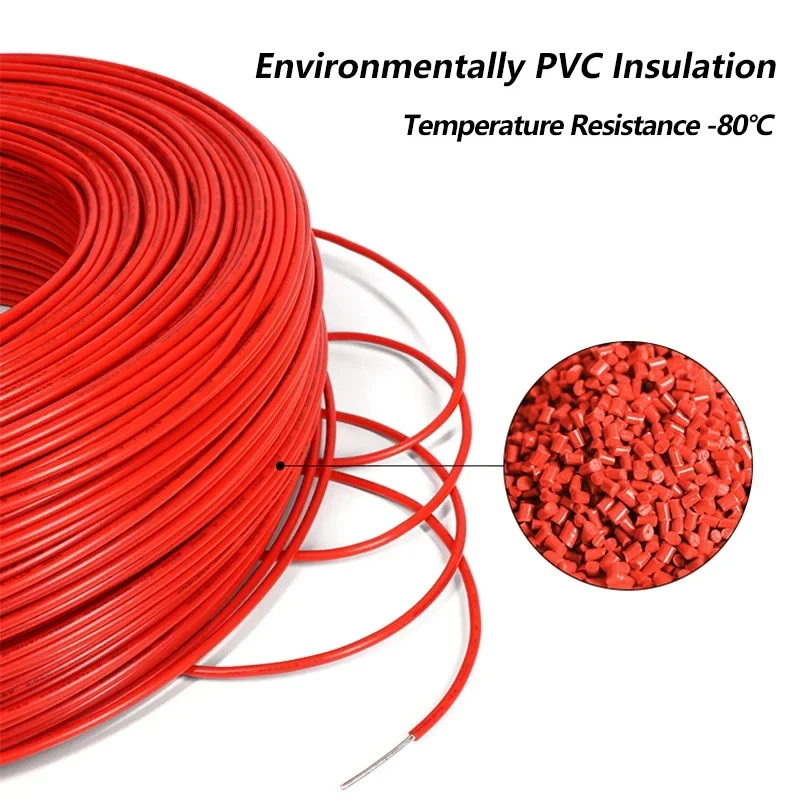 2~50m  1007 Tinned Copper LED Cable 26 24 22 20 18 16 14 AWG Solid Line PVC Insulation Tinned Plating Single Core Wire Line