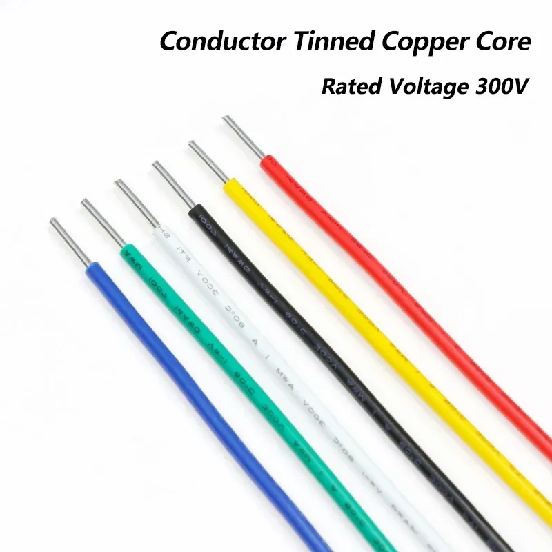 2~50m  1007 Tinned Copper LED Cable 26 24 22 20 18 16 14 AWG Solid Line PVC Insulation Tinned Plating Single Core Wire Line