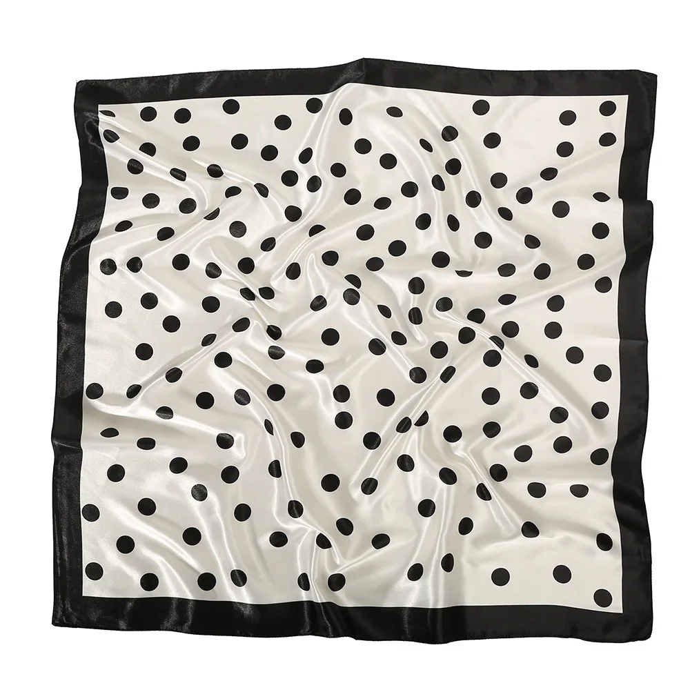 2026 Dot Print Square Scarf For Women Silk Shawl Neckerchief Female Hair Bands Head Wraps Headband Foulard Satin Hijab Bandana