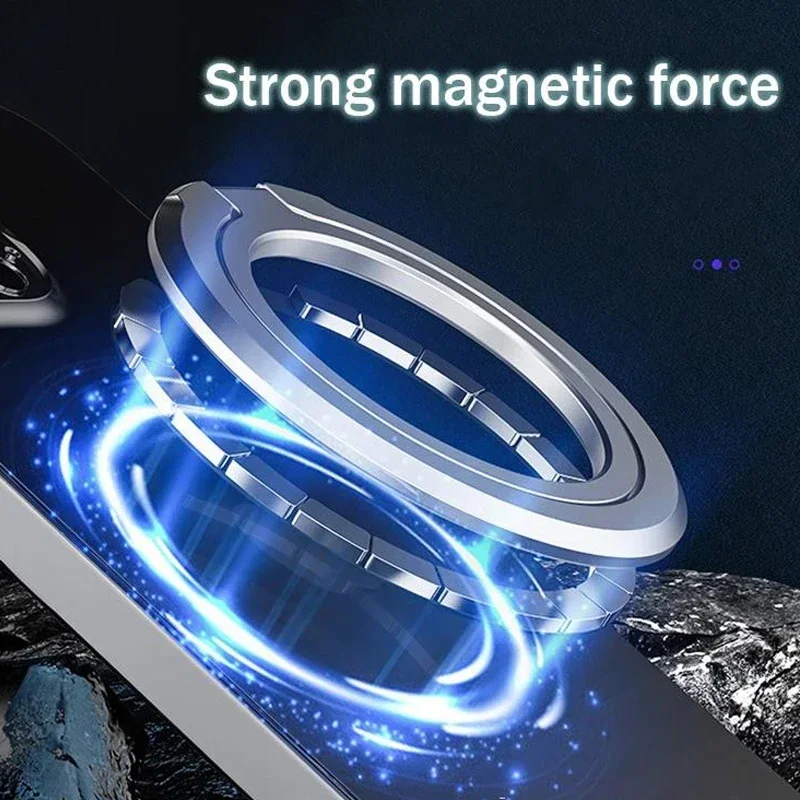 Magnetic Cell Phone Ring Holder Mobile Phone Bracket Removable Cell Phone Grip Kickstand for iPhone MagSafe Samsung Xiaomi