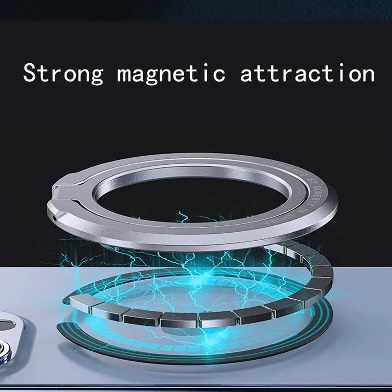 Magnetic Cell Phone Ring Holder Mobile Phone Bracket Removable Cell Phone Grip Kickstand for iPhone MagSafe Samsung Xiaomi