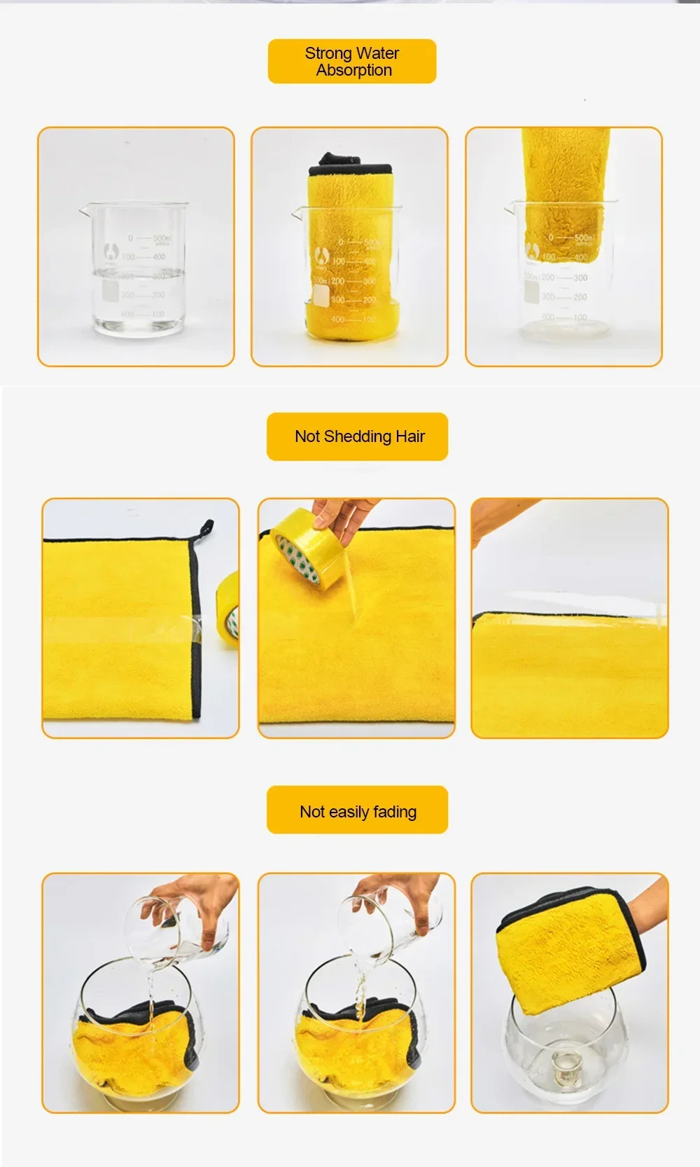 3/5/10Pcs Microfiber Car Wash Towels 30*30CM/30*60cm Double Sided Car Cleaning Drying Cloth for Car Care Kitchen Use