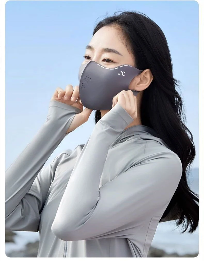 Cooling Mask for Women Men Ice Silk Driving Summer Face Cover Lightweight Washable Breathable Cycling Ice Silk Shopping Sun Mask