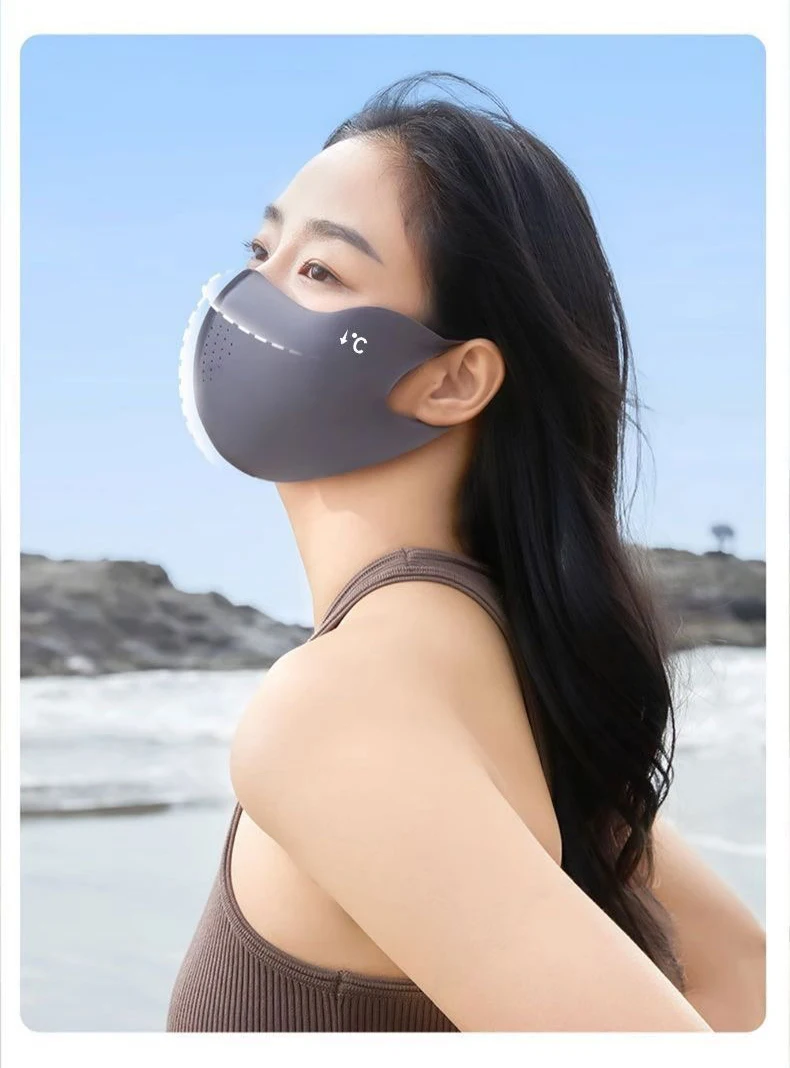 Cooling Mask for Women Men Ice Silk Driving Summer Face Cover Lightweight Washable Breathable Cycling Ice Silk Shopping Sun Mask