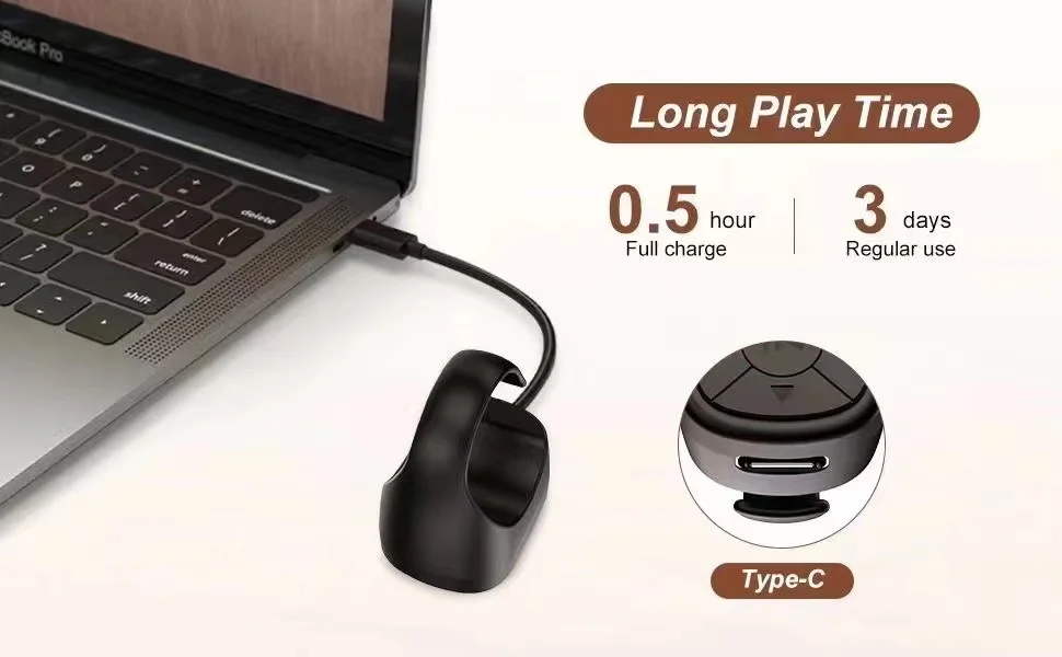 Tiktok Scrolling Ring Tiktok Remote Control Is Suitable for Iphone, iPad Bluetooth Page Turning Ring Roller, Both Camera Shutter, Short Video and Music Remote Control Function, Compatible with Ios and Android Phones