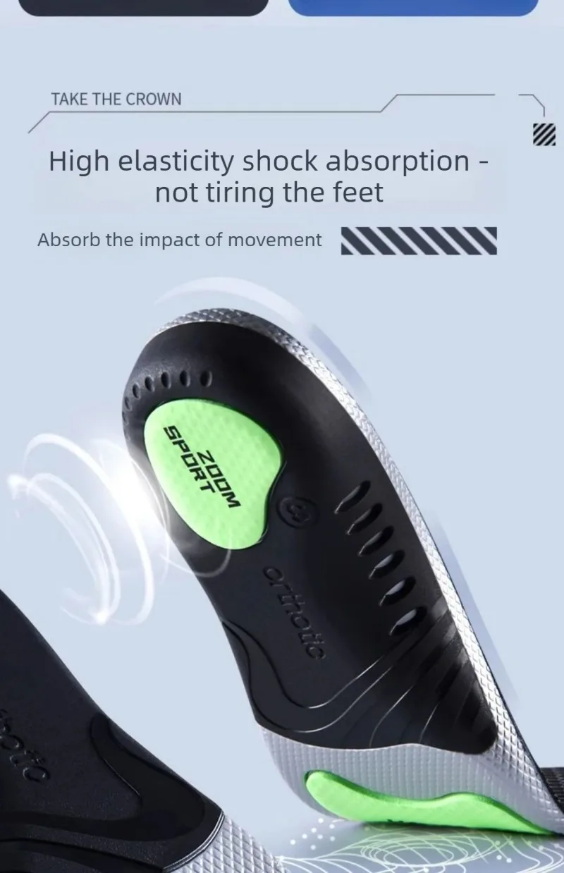 Orthotic Arch Support Sports Insoles 1 Pair Shock Absorbing Graphene Antibacterial Anti-Odor Shoe Pads Foot Pain Relief Running