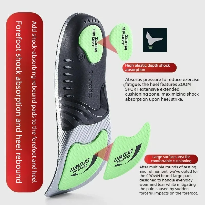 Orthotic Arch Support Sports Insoles 1 Pair Shock Absorbing Graphene Antibacterial Anti-Odor Shoe Pads Foot Pain Relief Running