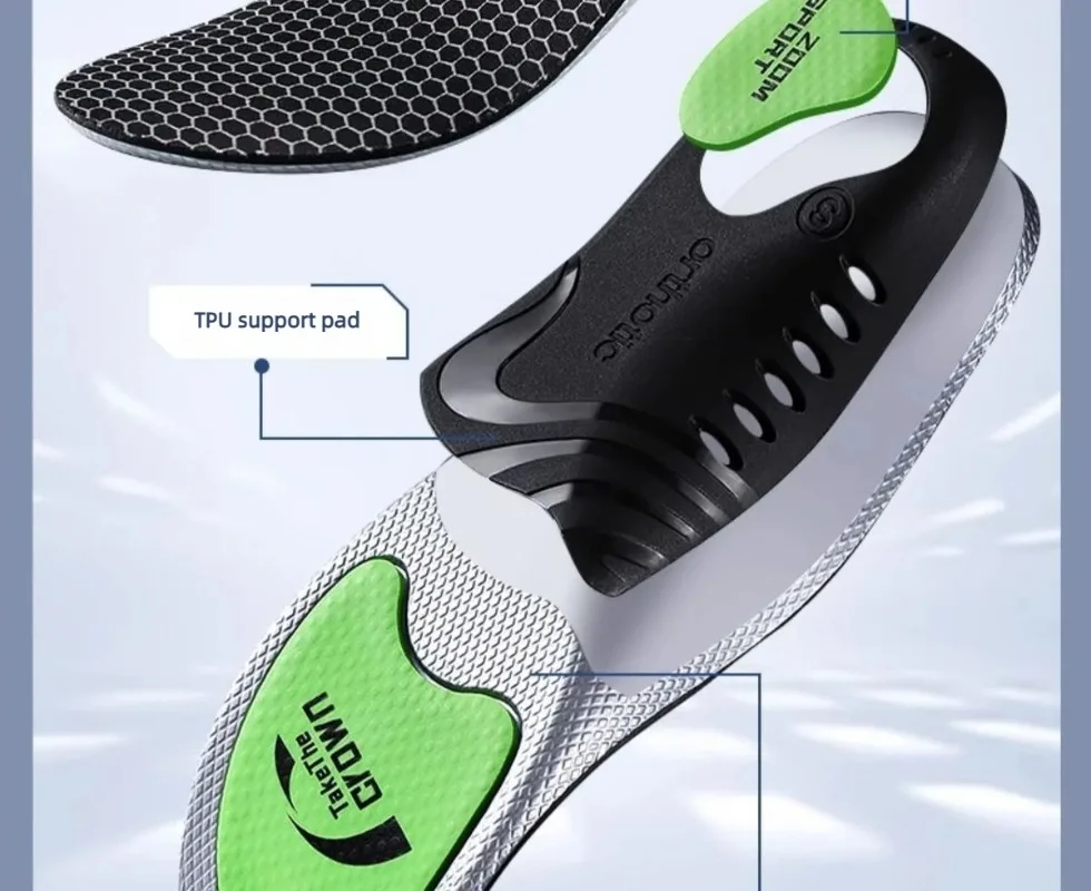 Orthotic Arch Support Sports Insoles 1 Pair Shock Absorbing Graphene Antibacterial Anti-Odor Shoe Pads Foot Pain Relief Running