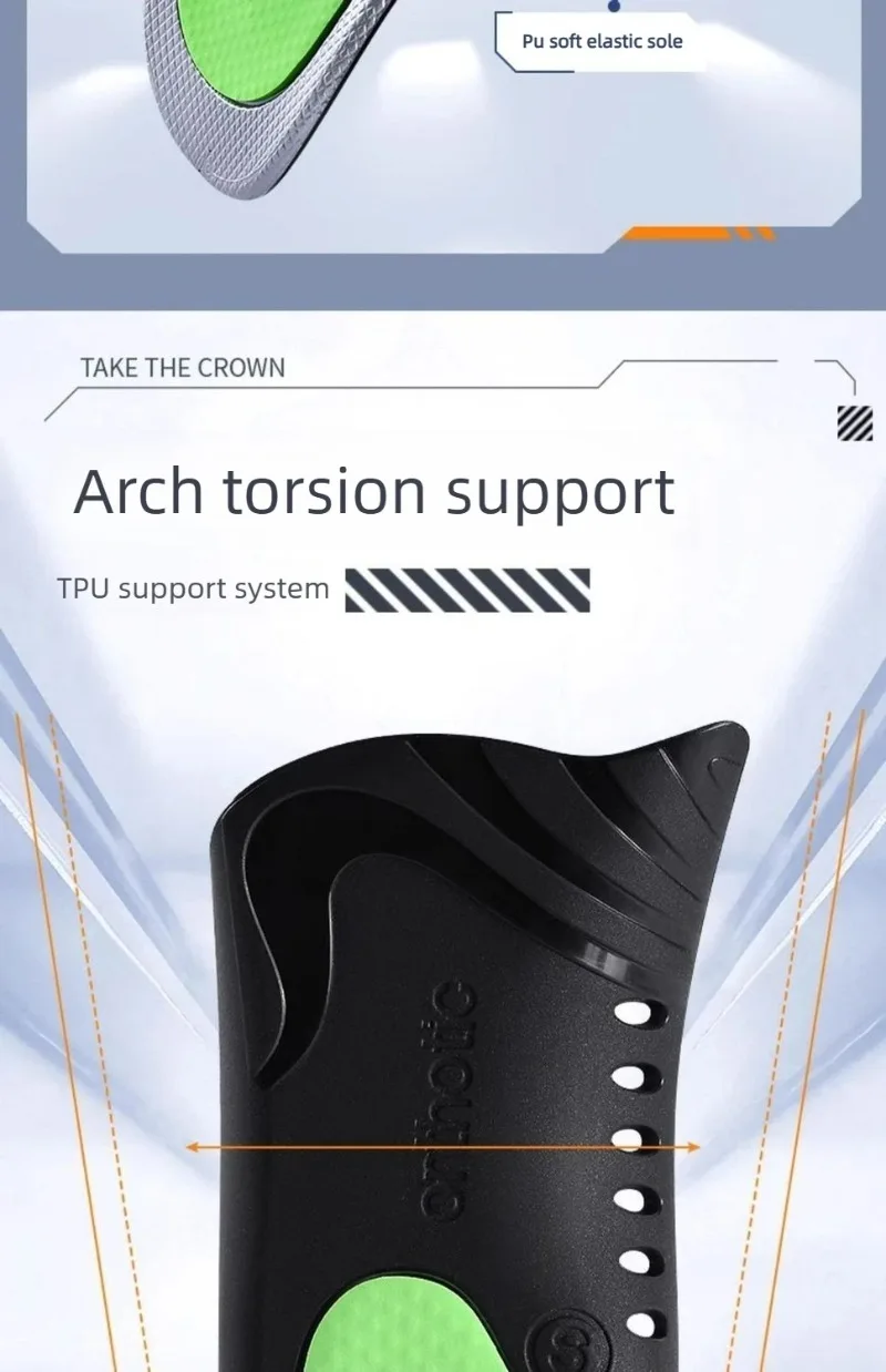 Orthotic Arch Support Sports Insoles 1 Pair Shock Absorbing Graphene Antibacterial Anti-Odor Shoe Pads Foot Pain Relief Running