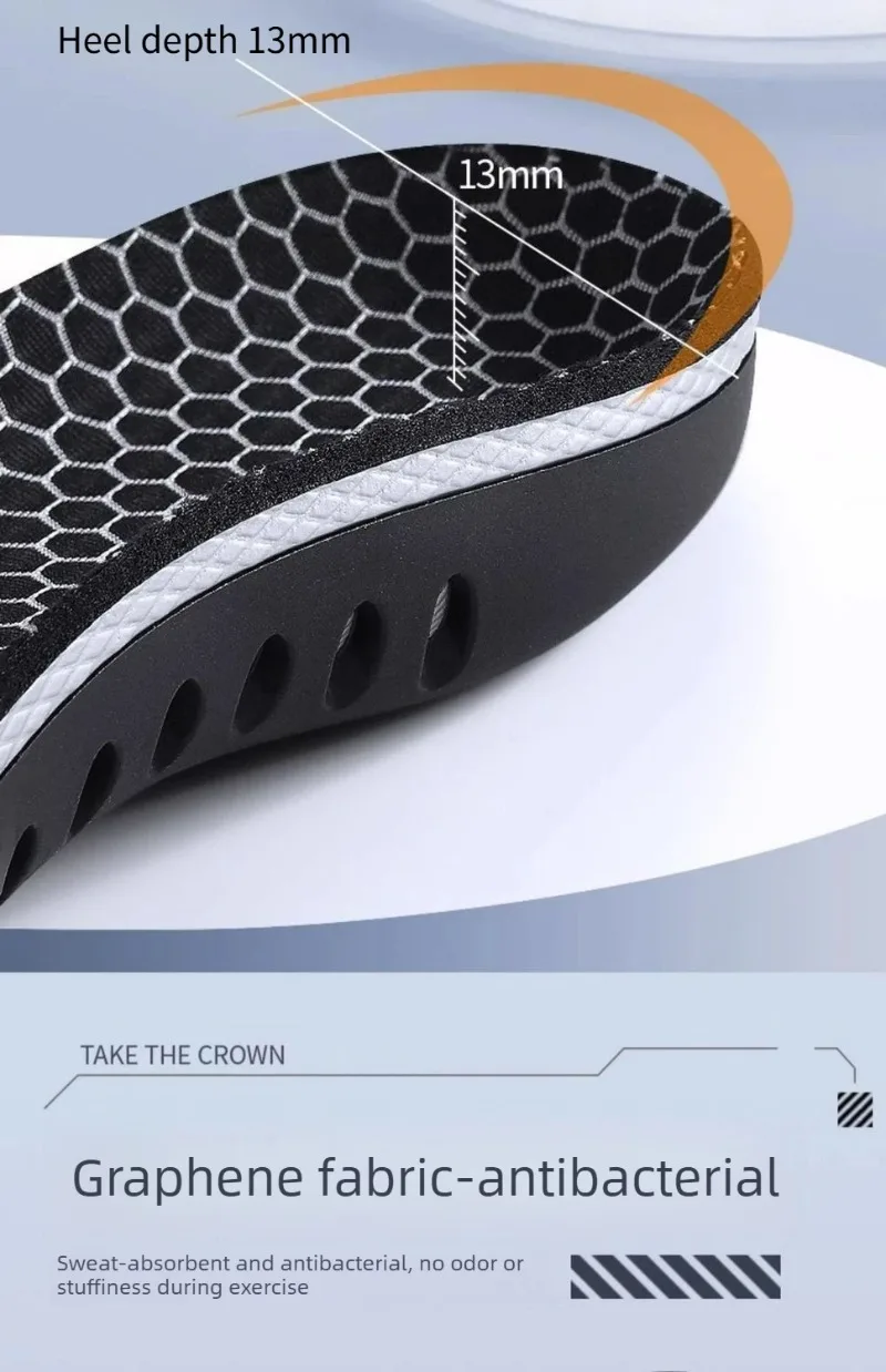 Orthotic Arch Support Sports Insoles 1 Pair Shock Absorbing Graphene Antibacterial Anti-Odor Shoe Pads Foot Pain Relief Running