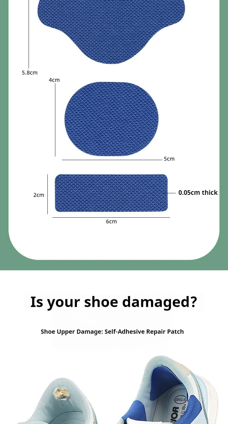 Sneakers Heel Repair Shoe Side Damage Lining Patch Sticker Shoe Heel Wear Repair Patch Suitable for a Wide Range of Shoes