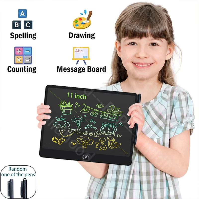 11/13/16 Inch Kids Chalkboard LCD Writing Board Tablet Drawing Painting Educational Toy for Children Aged 3-8 Years Boys Girls
