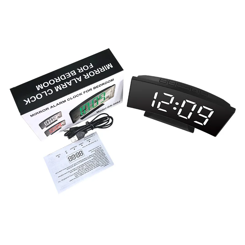 Latest Digital Clock LED Alarm Clock Bedroom Electronic Desktop Clock With Temperature Display Adjustable Brightness 12/24 Hours