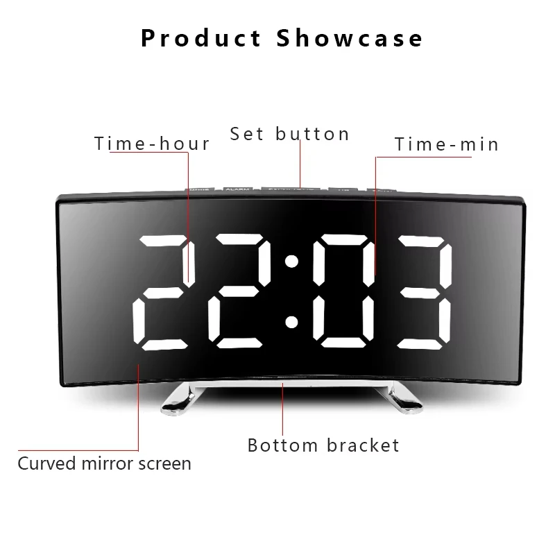 Latest Digital Clock LED Alarm Clock Bedroom Electronic Desktop Clock With Temperature Display Adjustable Brightness 12/24 Hours
