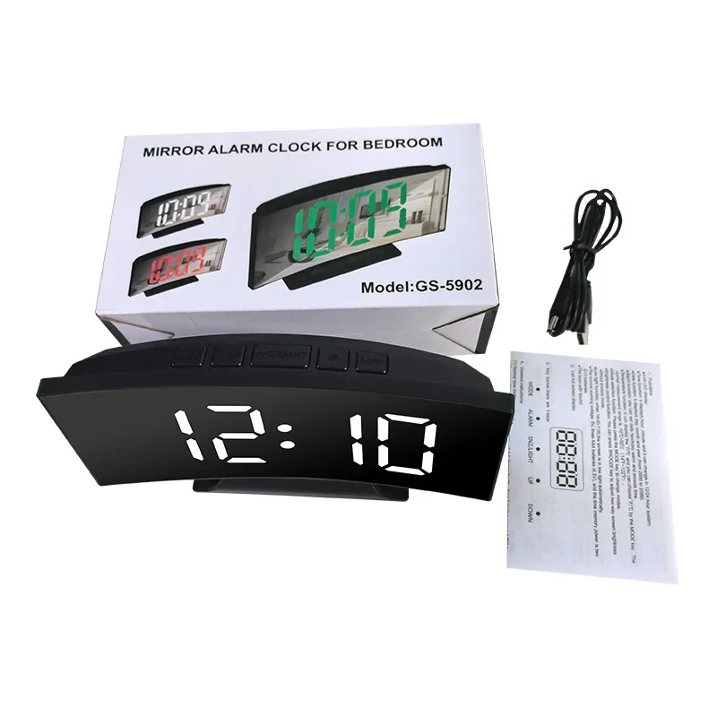 Latest Digital Clock LED Alarm Clock Bedroom Electronic Desktop Clock With Temperature Display Adjustable Brightness 12/24 Hours