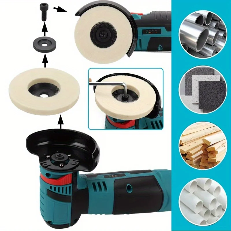 1/5/10pcs 75mm Wool Polishing Wheel Polishing Pads Angle Grinder Wheel Felt Polishing Disc for Metal Marble Glass Ceramic