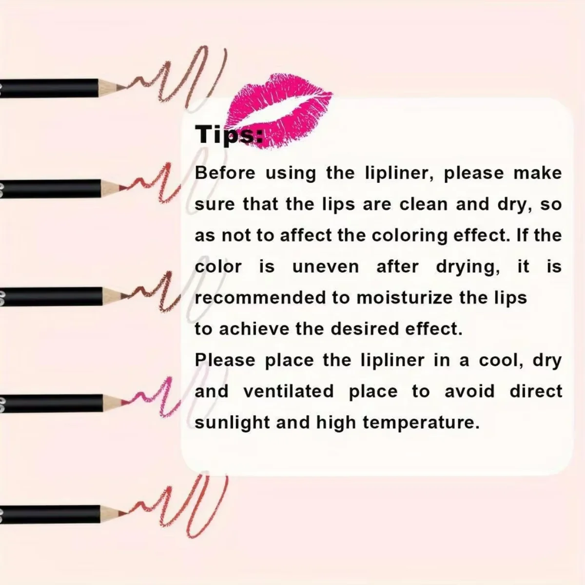 6-Color Waterproof Matte Lip Liner - Long-Lasting, Non-Transfer Formula, Matte Finish, 6 Versatile Shades