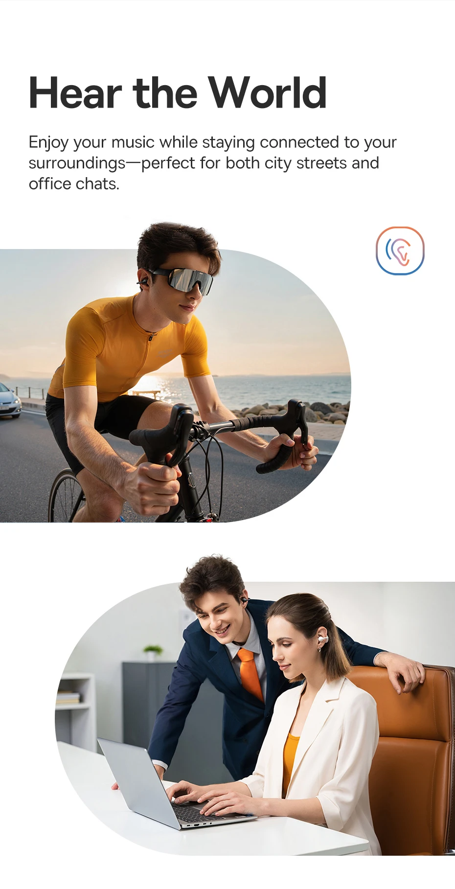 Baseus BC1 Ear Clip Earbuds Open Ear Wireless Earphones Bluetooth 6.0 Clip On Sports Headphones 4-Mics Super Bass IP55 Ear buds