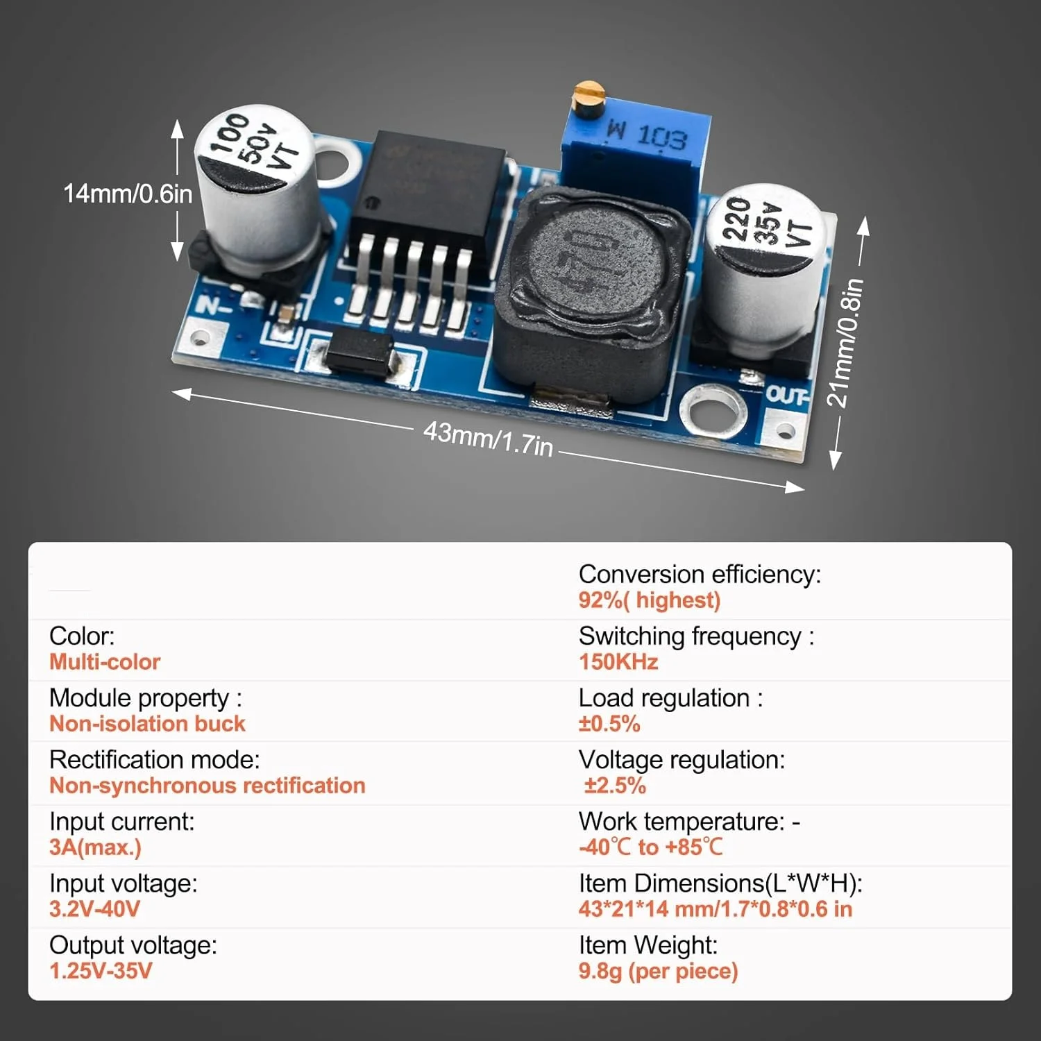 1/5/10PCS LM2596 DC to DC Buck Converter 3.0-40V to 1.5-35V Power Supply Step Down Module