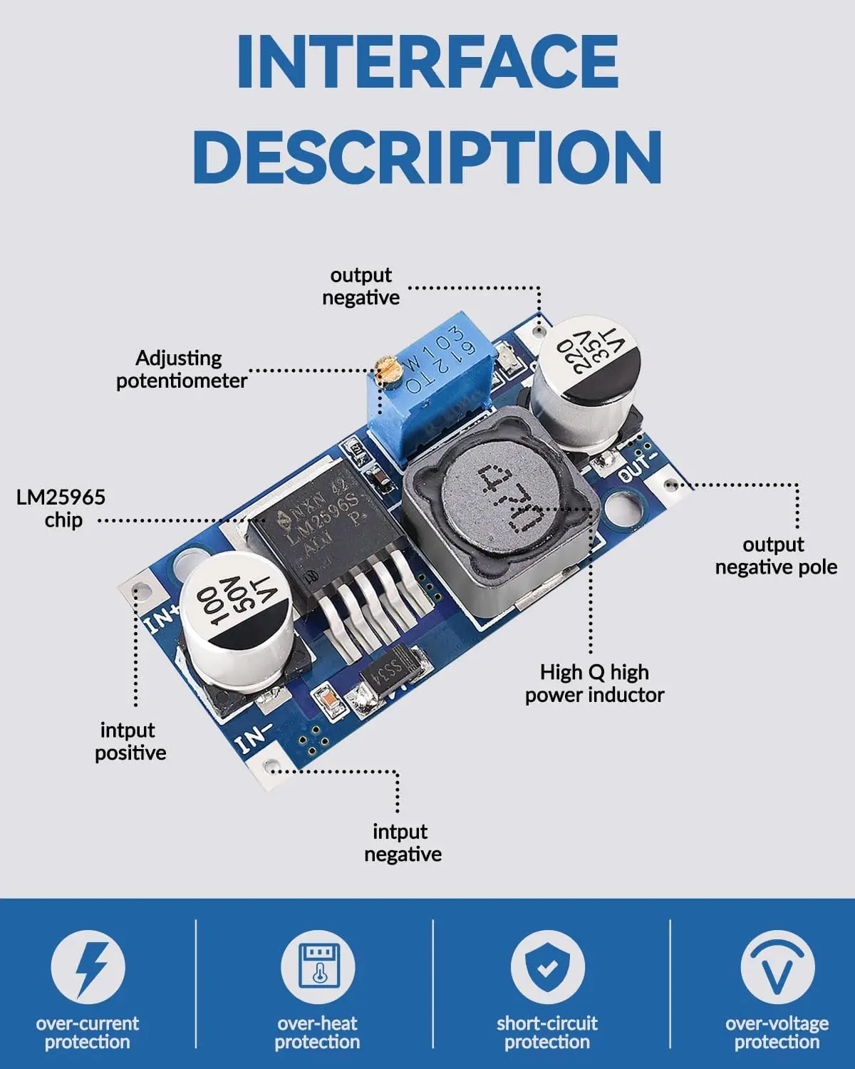 1/5/10PCS LM2596 DC to DC Buck Converter 3.0-40V to 1.5-35V Power Supply Step Down Module