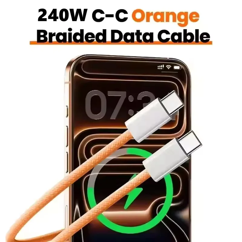 3PCS USB C Cable to USB C 240W Fast Charging Charger Cable Supports Fast Charging For iPhone 17 16 15 Samsung Huawei Xiaomi Etc